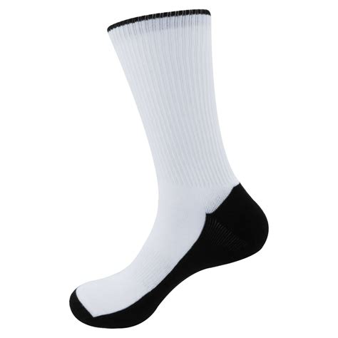 white socks with black soles.